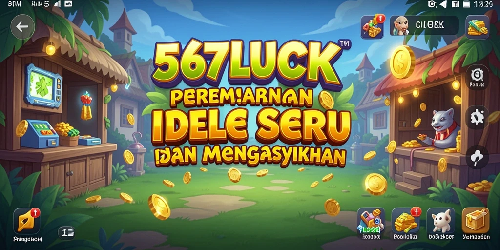 Screenshot 567LUCK menampilkan pemain memanage sumber daya dalam gameplay Idle.