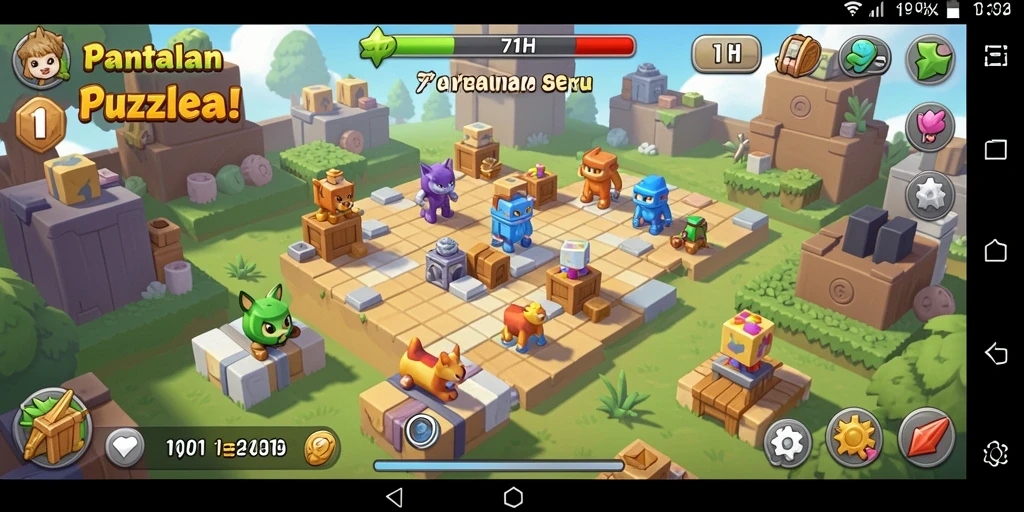 Screenshot gameplay 71H menampilkan level teka-teki yang menantang.