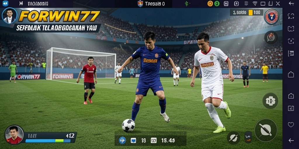 Gameplay seru dalam <strong>FORWIN77</strong> dengan aksi sepak bola yang mendebarkan.