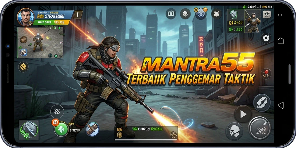 Tangkapan layar gameplay <strong>MANTRA55</strong> menunjukkan strategi dan taktik dalam aksi.