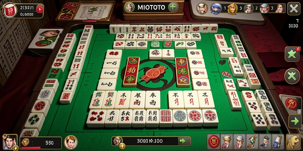 Tampilan gameplay MIOTOTO dengan desain Mahjong yang menarik.